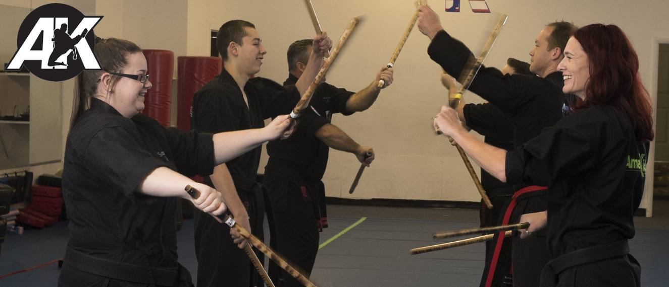 Sue and John Franke practicing partner drills at AmeriKick Haddon Heights