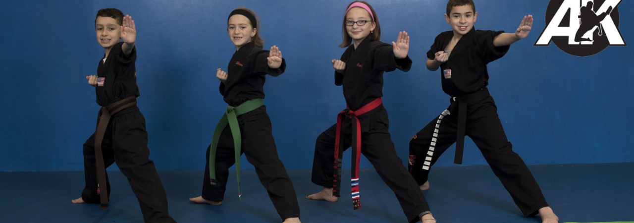 Kids practicing karate at AmeriKick